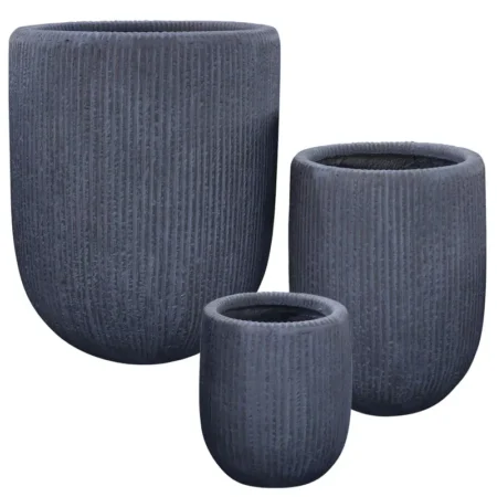 ΚΑΣΠΩ FIBERCLAY ΣΕΤ/3 ΣΚ.ΓΚΡΙ ΣΤΡΟΓΓΥΛΟ-ΓΡΑΜΜΩΣΕΙΣ ΚΑΘΕΤΕΣ S:Φ23x28, M:Φ33x41, L:Φ44x54cm 24/ΠΑΛ - Κασπω