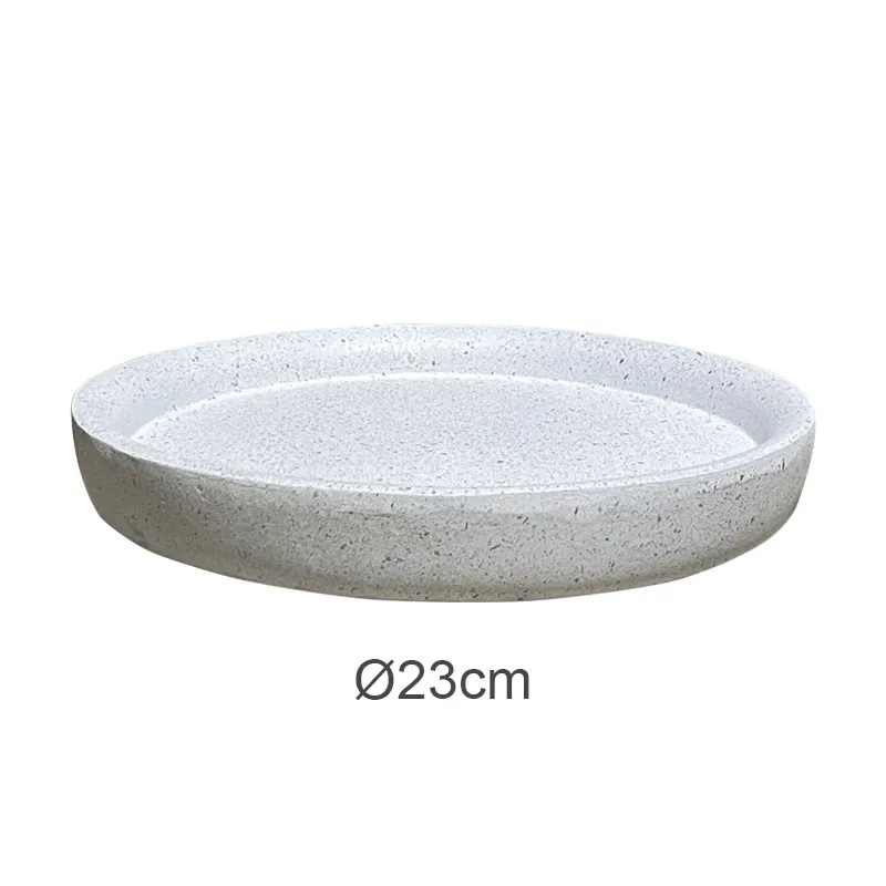 ΠΙΑΤΟ FIBER CLAY ΛΕΥΚΟ ΓΡΑΝΙΤΗ ΣΤΡΟΓΓΥΛΟ ΓΙΑ ΚΑΣΠΩ - Φ23x3.5cm