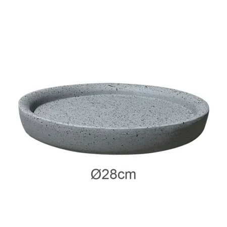 ΠΙΑΤΟ FIBER CLAY ΓΚΡΙ ΓΡΑΝΙΤΗ ΣΤΡΟΓΓΥΛΟ ΓΙΑ ΚΑΣΠΩ - Φ28x3.5cm