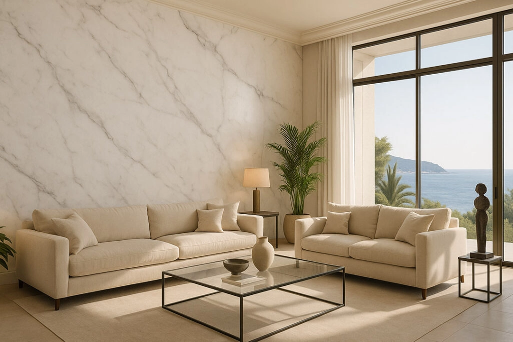 PVC Panel τοιχου 122cm x 280cm x 2,8mm CARRARA BIANCO 101