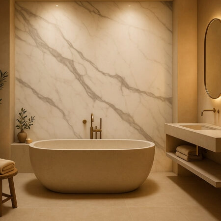PVC Panel τοιχου 122cm x 280cm x 2,8mm CALACATTA 103 -  Sticky 2