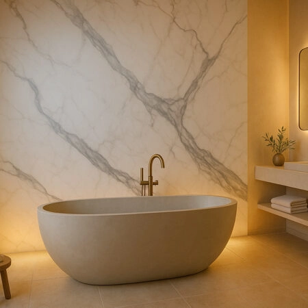 PVC Panel τοιχου 122cm x 280cm x 2,8mm CALACATTA 103 -  Sticky 3