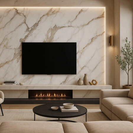 PVC Panel τοιχου 122cm x 280cm x 2,8mm CALACATTA GOLD 104 -  Sticky 2