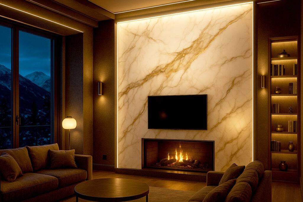PVC Panel τοιχου 122cm x 280cm x 2,8mm CALACATTA GOLD 104
