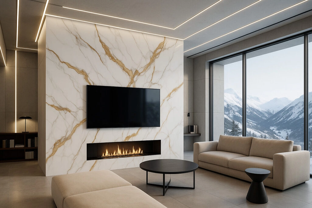 PVC Panel τοιχου 122cm x 280cm x 2,8mm CALACATTA GOLD 104