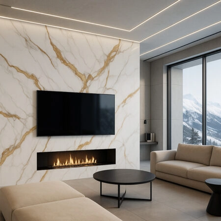 PVC Panel τοιχου 122cm x 280cm x 2,8mm CALACATTA GOLD 104 -  Sticky 4