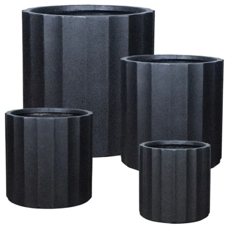ΚΑΣΠΩ FIBERCLAY ΣΕΤ/4 ΜΑΥΡΟ KYΛΙΝΔΡΟΣ ΚΙOΝΑΣ - S:Φ39x39.5, M:Φ46x46, L:Φ55x55, XL:Φ70x70cm 3/ΠΑΛ - Κασπω