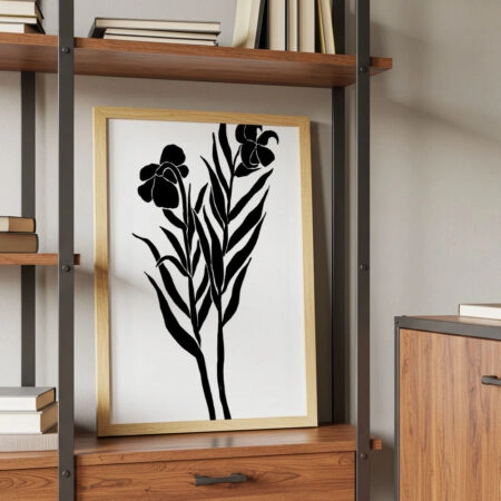 Πόστερ ABSTRACT BLACK AND WHITE FLOWERS - Posters