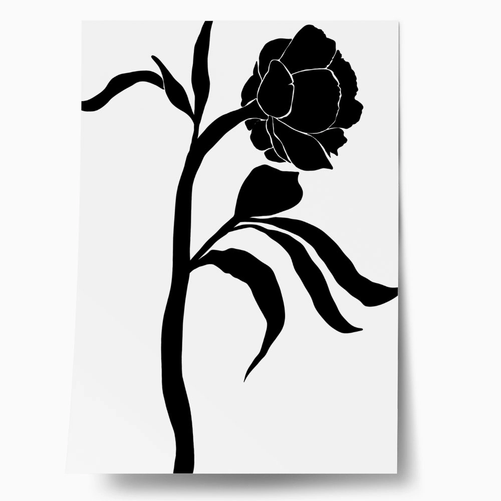 Πόστερ ABSTRACT BLACK AND WHITE ROSE