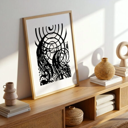 Πόστερ ABSTRACT BLACK AND WHITE SPIRALS - Abstract - Αφηρημένα