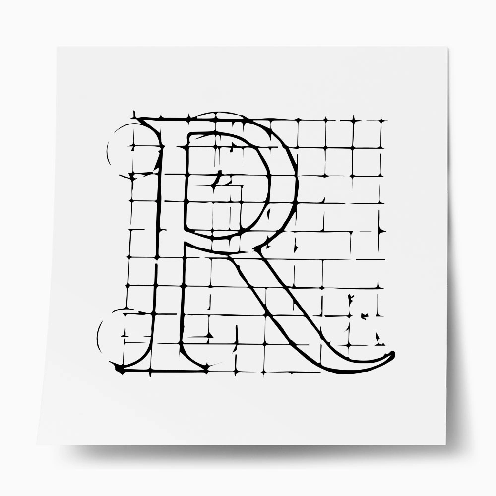 Πόστερ ABSTRACT BLACK AND WHITE TYPOGRAPHY