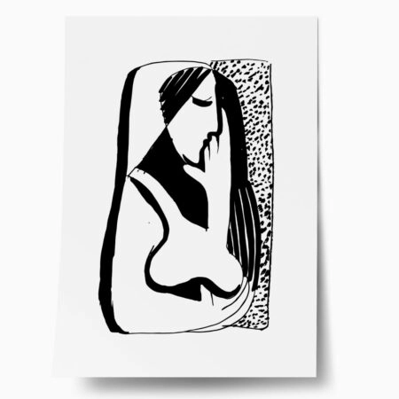 Πόστερ ABSTRACT BLACK AND WHITE WOMAN - Πορτραιτα - Φιγουρες Sticky 1
