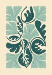 Πόστερ ABSTRACT MINT AND GREEN FLOWERS