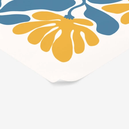 Πόστερ ABSTRACT ORANGE AND BLUE FLOWERS - Botanical - Λουλούδια Sticky 2
