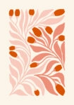 Πόστερ ABSTRACT PINK AND RED FLOWERS
