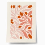 Πόστερ ABSTRACT PINK AND RED FLOWERS