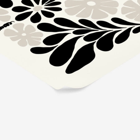 Πόστερ BLACK AND WHITE FLORAL 10 - Abstract - Αφηρημένα Sticky 2
