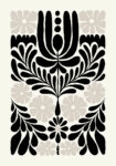 Πόστερ BLACK AND WHITE FLORAL 10