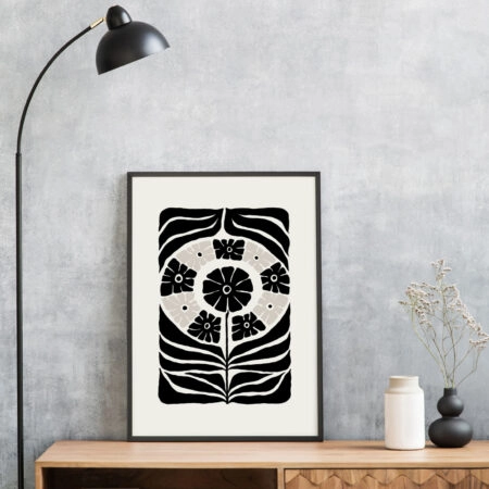 Πόστερ BLACK AND WHITE FLORAL 11 - Abstract - Αφηρημένα