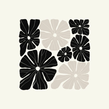 Πόστερ BLACK AND WHITE FLORAL 12 - Abstract - Αφηρημένα Sticky 3