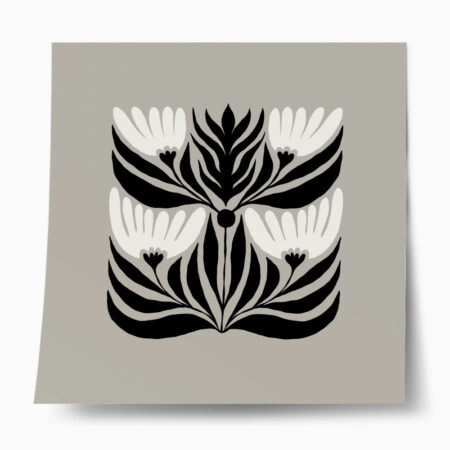 Πόστερ BLACK AND WHITE FLORAL 14 - Botanical - Λουλούδια Sticky 1