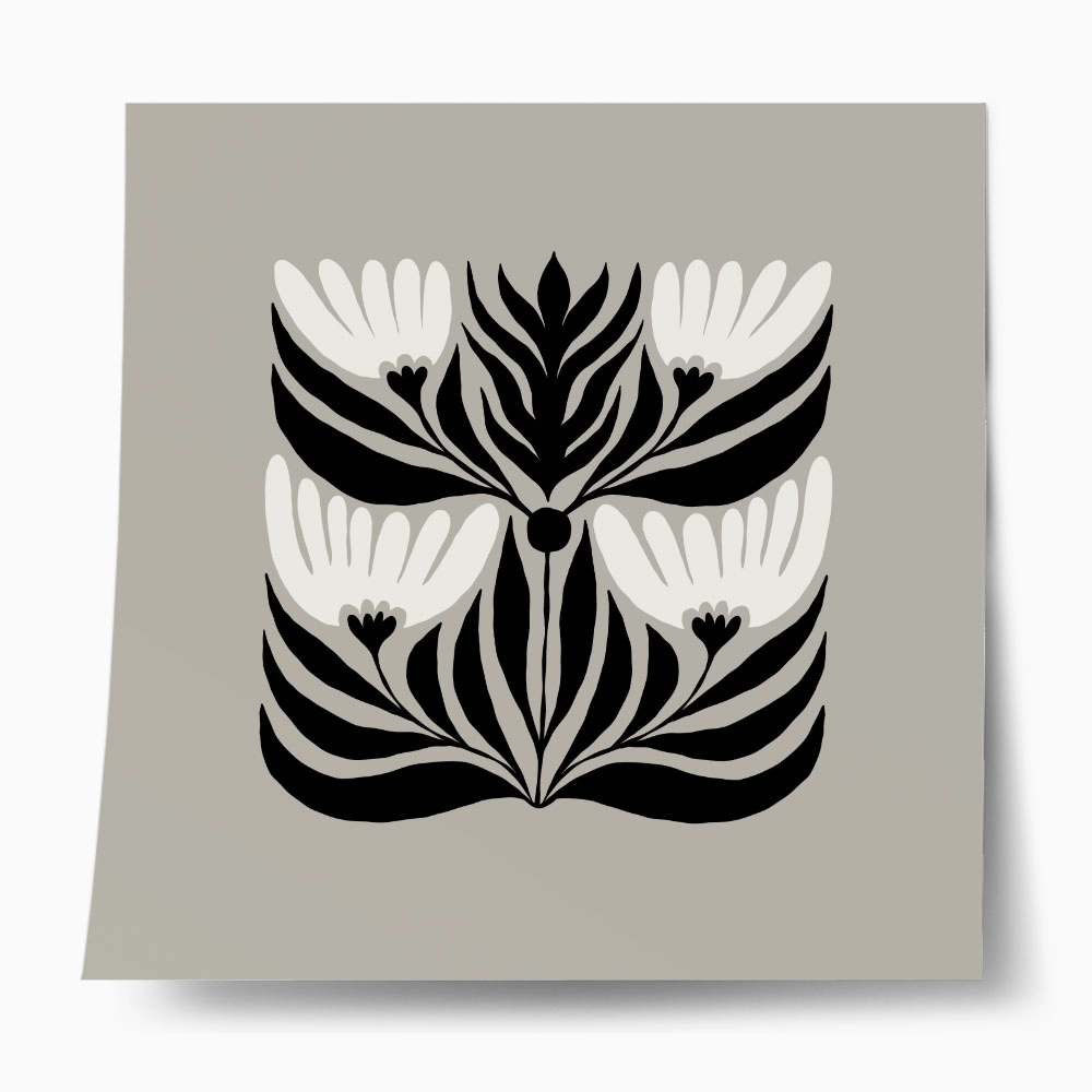 Πόστερ BLACK AND WHITE FLORAL 14