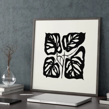 Πόστερ BLACK AND WHITE FLORAL 15 - Abstract - Αφηρημένα