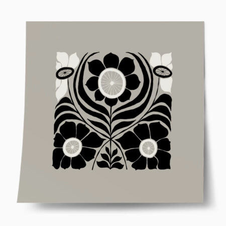 Πόστερ BLACK AND WHITE FLORAL 16 - Abstract - Αφηρημένα Sticky 1