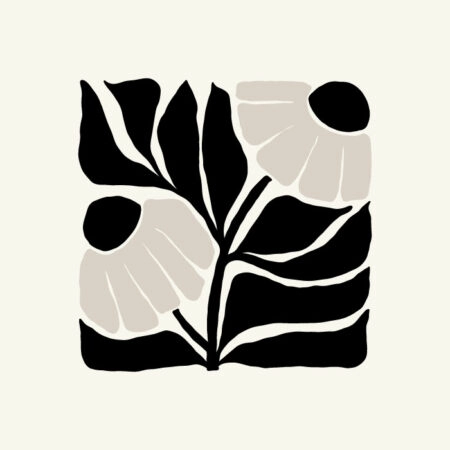 Πόστερ BLACK AND WHITE FLORAL 17 - Abstract - Αφηρημένα Sticky 3