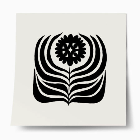 Πόστερ BLACK AND WHITE FLORAL 18 - Abstract - Αφηρημένα Sticky 1