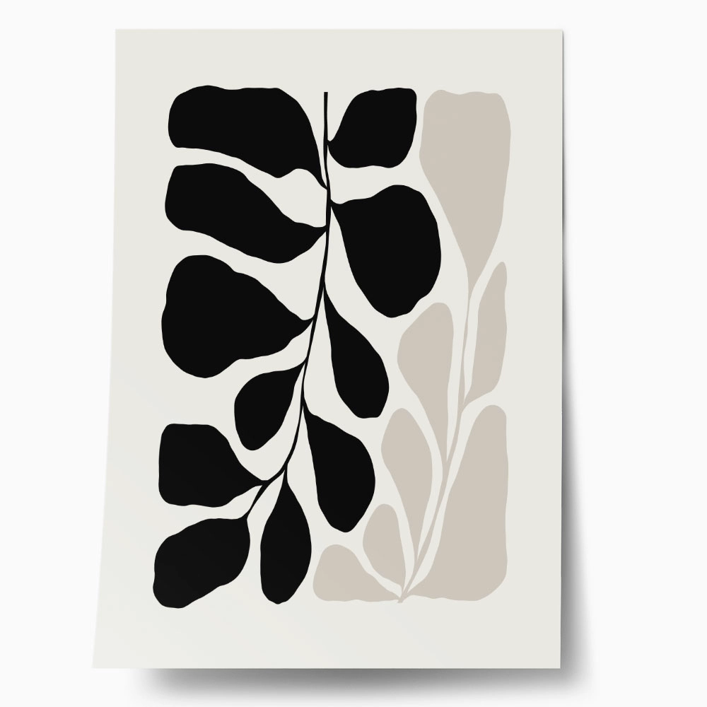 Πόστερ BLACK AND WHITE FLORAL 1