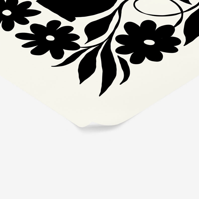 Πόστερ BLACK AND WHITE FLORAL 2