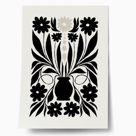 Πόστερ BLACK AND WHITE FLORAL 2 - Botanical - Λουλούδια Sticky 1