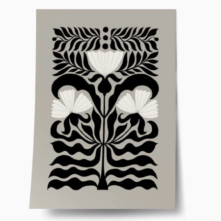 Πόστερ BLACK AND WHITE FLORAL 4 - Botanical - Λουλούδια Sticky 1