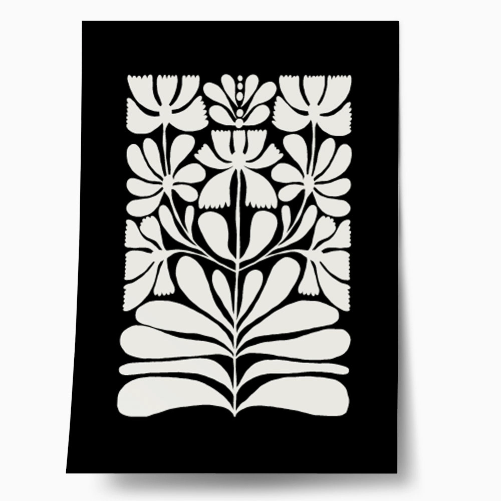 Πόστερ BLACK AND WHITE FLORAL 6