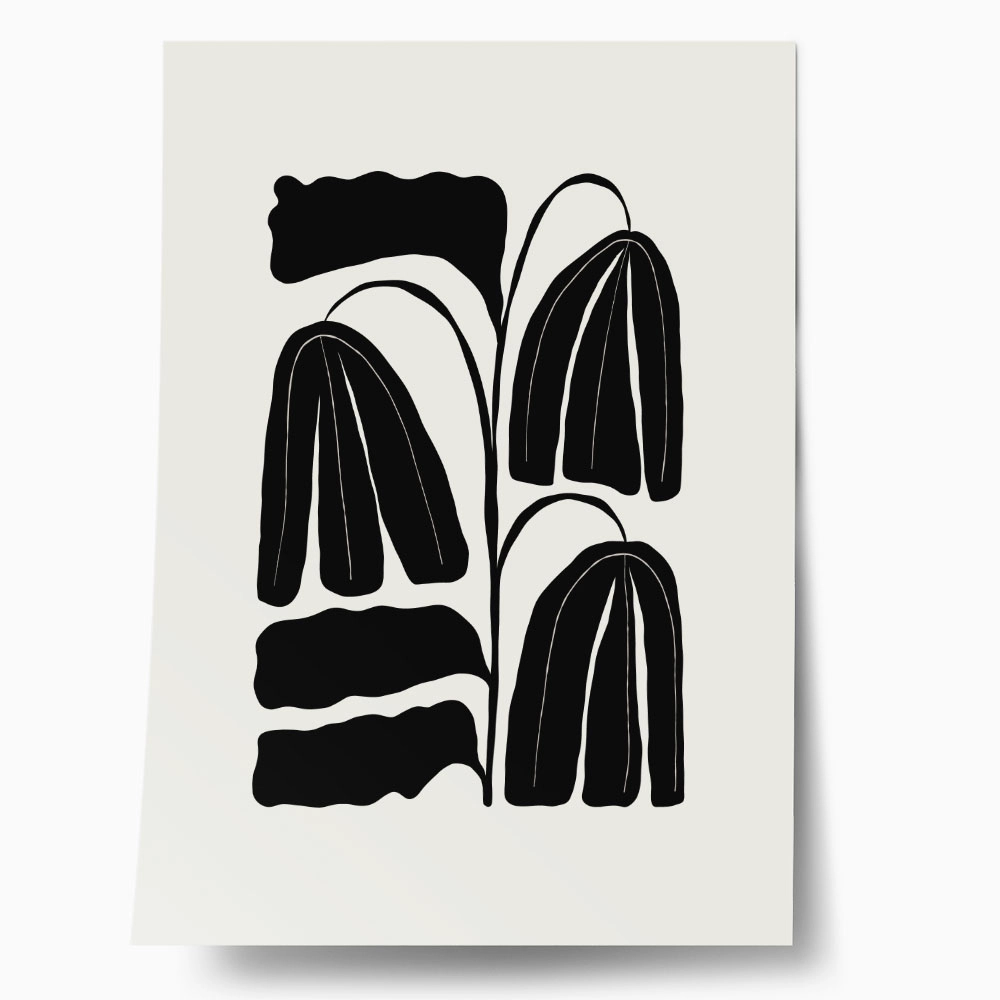 Πόστερ BLACK AND WHITE FLORAL 7