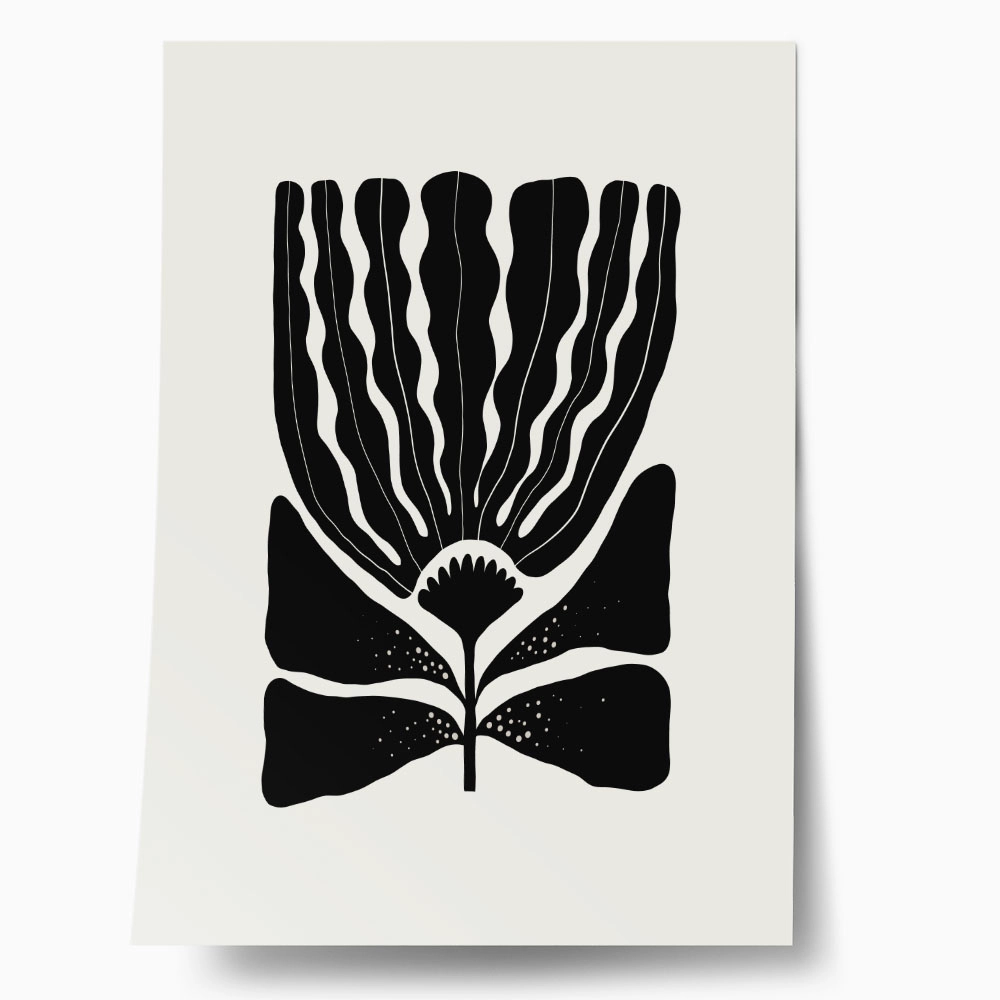 Πόστερ BLACK AND WHITE FLORAL 9