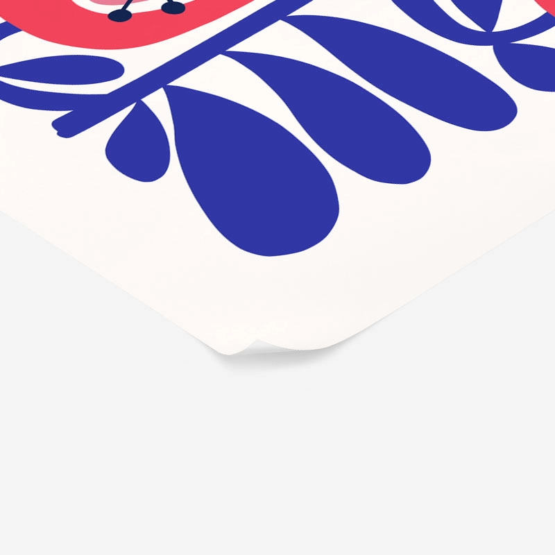 Πόστερ BLUE AND PINK ABSTRACT FLORAL 2