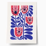Πόστερ BLUE AND PINK ABSTRACT FLORAL 2