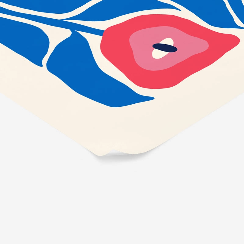 Πόστερ BLUE AND PINK ABSTRACT FLORAL 3
