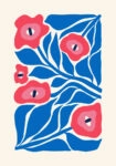 Πόστερ BLUE AND PINK ABSTRACT FLORAL 3