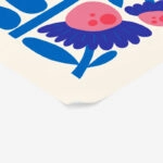 Πόστερ BLUE AND PINK ABSTRACT FLORAL