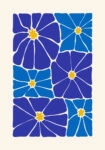 Πόστερ BLUE AND YELLOW ABSTRACT FLORAL