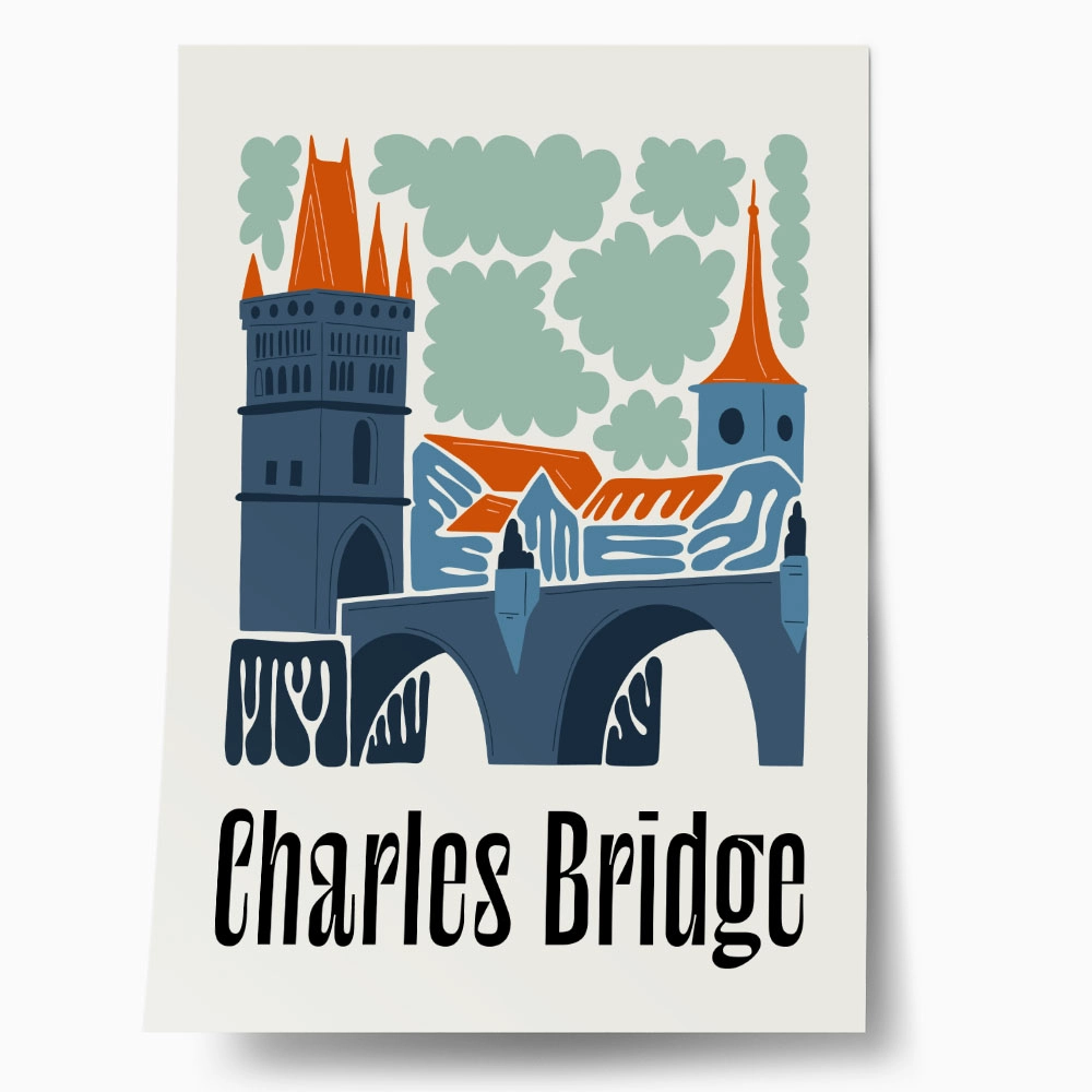 Πόστερ FLORAL TRAVEL CHARLES BRIDGE