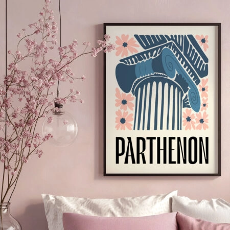 Πόστερ FLORAL TRAVEL PARTHENON - Πολεις - Χαρτες