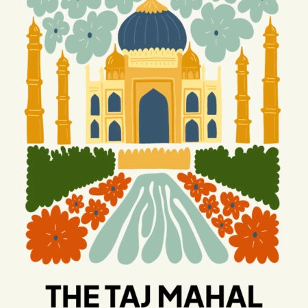 Πόστερ FLORAL TRAVEL TAJ MAHAL - Πολεις - Χαρτες Sticky 3