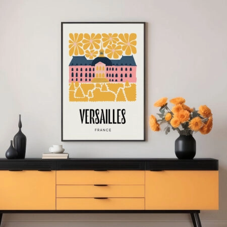 Πόστερ FLORAL TRAVEL VERSAILLES FRANCE - Πολεις - Χαρτες