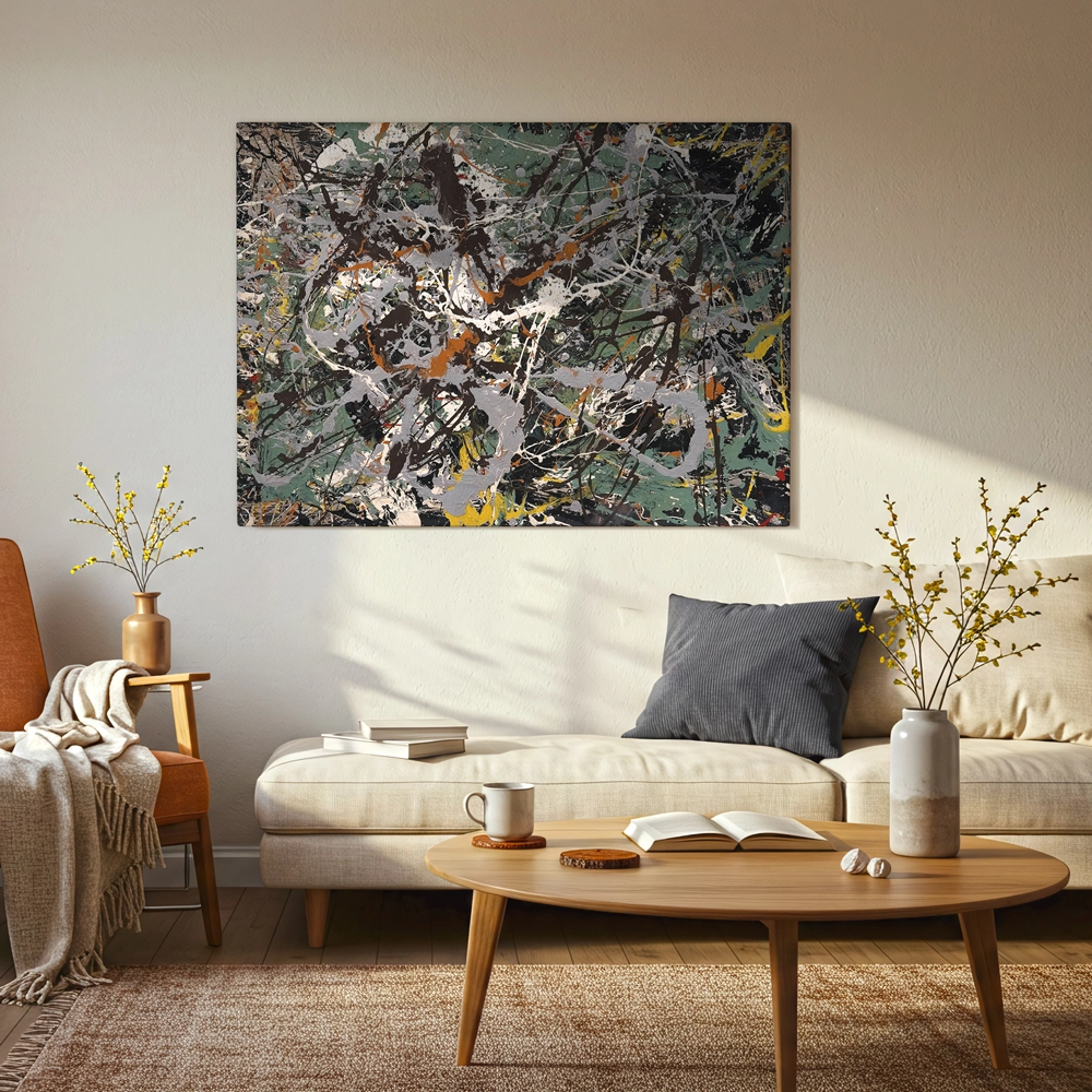 Πινακας σε καμβά JACKSON POLLOCK - GREEN SILVER