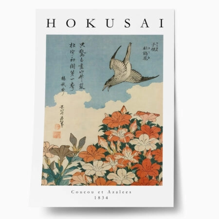 Πόστερ KATSUSHIKA HOKUSAI - COUCOU ET AZALEES - Διασημοι Ζωγραφοι Sticky 1