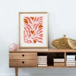 Πόστερ LOVE FLORAL RED AND PINK